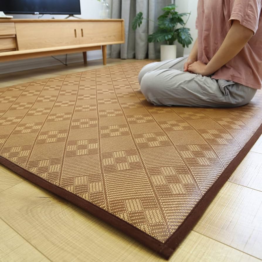 藤編インテリアラグ　茶具敷 藤編インテリアラグ茶具敷